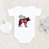 Cute Baby Wolf Onesie - Buffalo Plaid Wolf Onesie - Baby Wolf Onesie - Wolf Baby Clothes - Cute Wolf Onesie