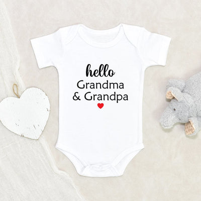 Baby Reveal To Grandparents - Pregnancy Announcement Onesie - Hello Grandma And Grandpa Onesie - Grandparents Announcement Onesie - Cute Baby Clothes
