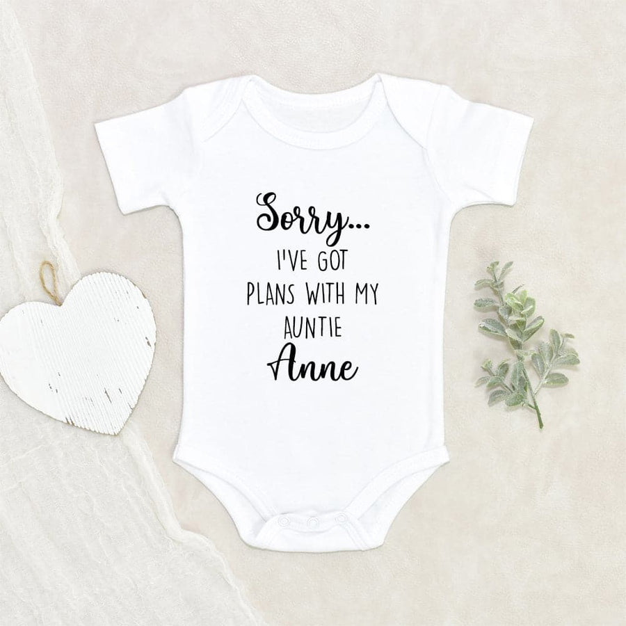 Auntie Baby Clothes Auntie Baby Onesie Sorry I've Got Plans With My Auntie Personalized Baby Onesie Custom Baby Onesie Personalized Baby Clothes