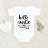 Personalized Onesie - Pregnancy Announcement Onesie - Aunt Onesie - Hello Auntie Baby Onesie - Aunt Announcement Onesie - Pregnancy Announcement Onesie - Aunt Reveal Onesie
