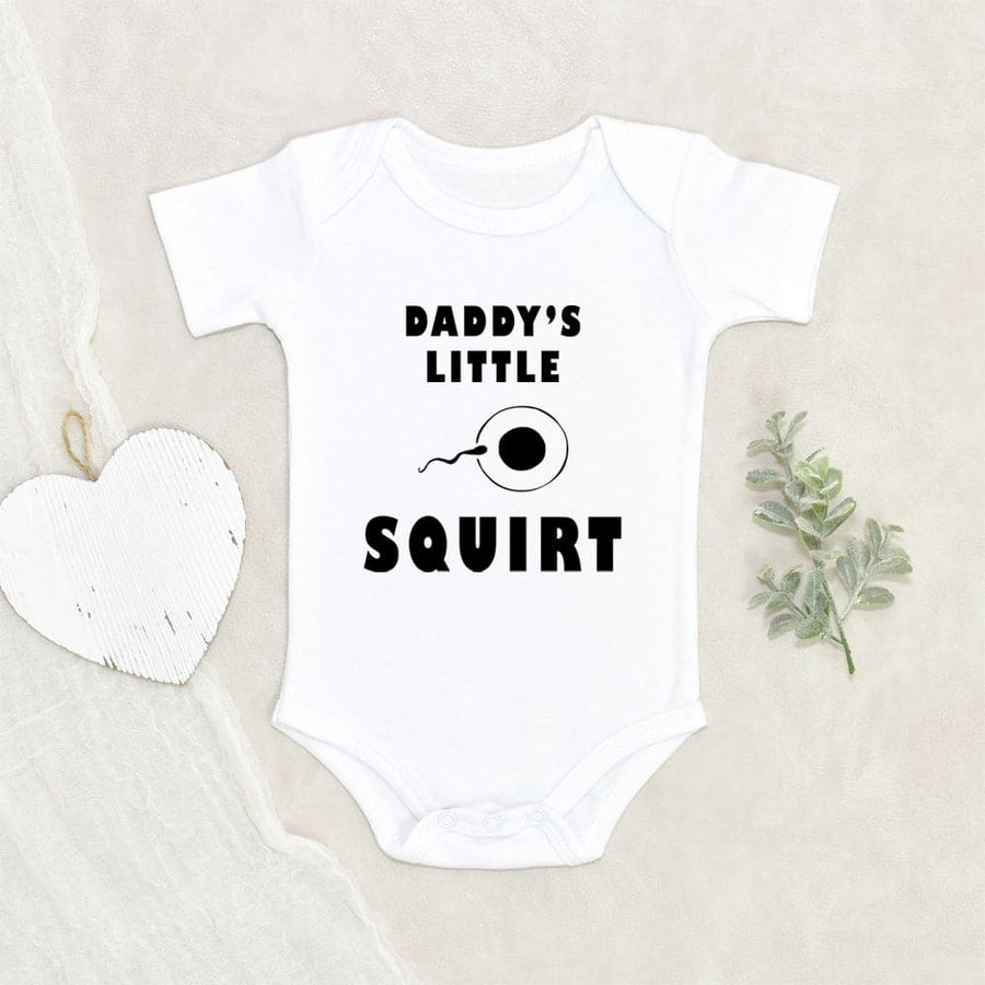 New Born Baby Onesie Funny Baby Onesie Daddy's Little Squirt Baby Onesie Funny Baby Clothes Funny Sayings Onesie