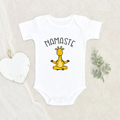 Yoga Baby Onesie - Funny Giraffe Baby Onesie - Namaste Giraffe Onesie Baby Onesie - Animal Baby Onesie - Giraffe Baby Clothes