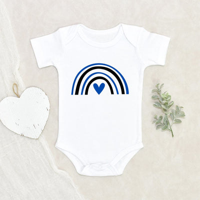 Police Mom To Be Onesie - Police Baby Onesie - Black And Blue Rainbow Lines Baby Onesie - Police Dad To Be Onesie - Cute Baby Clothes