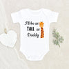 Pregnancy Announcement Baby Onesie - Giraffe Baby Clothes - I'll Be As Tall As Daddy Giraffe Baby Onesie - Newborn Baby Onesie - Cute Animal Baby Onesie