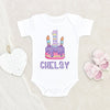 Personalized First Birthday Cake Onesie - Cute Baby Girl Birthday One Personalized Onesie