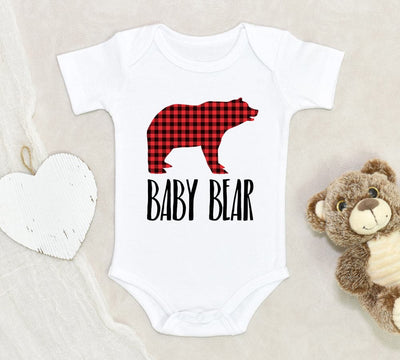 Cute Bear Baby Onesie - Baby Bear Clothes - Bear Onesie - buffalo plaid clothes - Baby Onesie