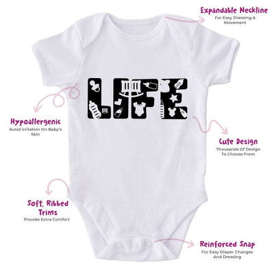 LIFE-Onesie-Best Gift For Babies-Adorable Baby Clothes-Clothes For Baby-Best Gift For Papa-Best Gift For Mama-Cute Onesie