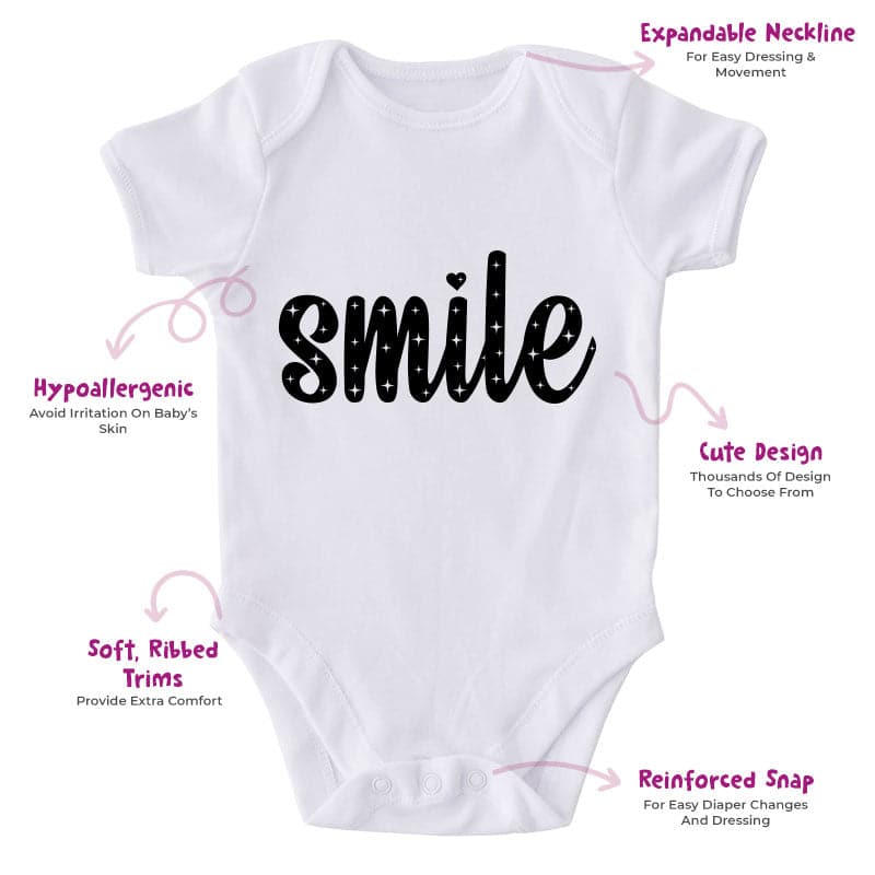 Smile-Onesie-Best Gift For Babies-Adorable Baby Clothes-Clothes For Baby-Best Gift For Papa-Best Gift For Mama-Cute Onesie