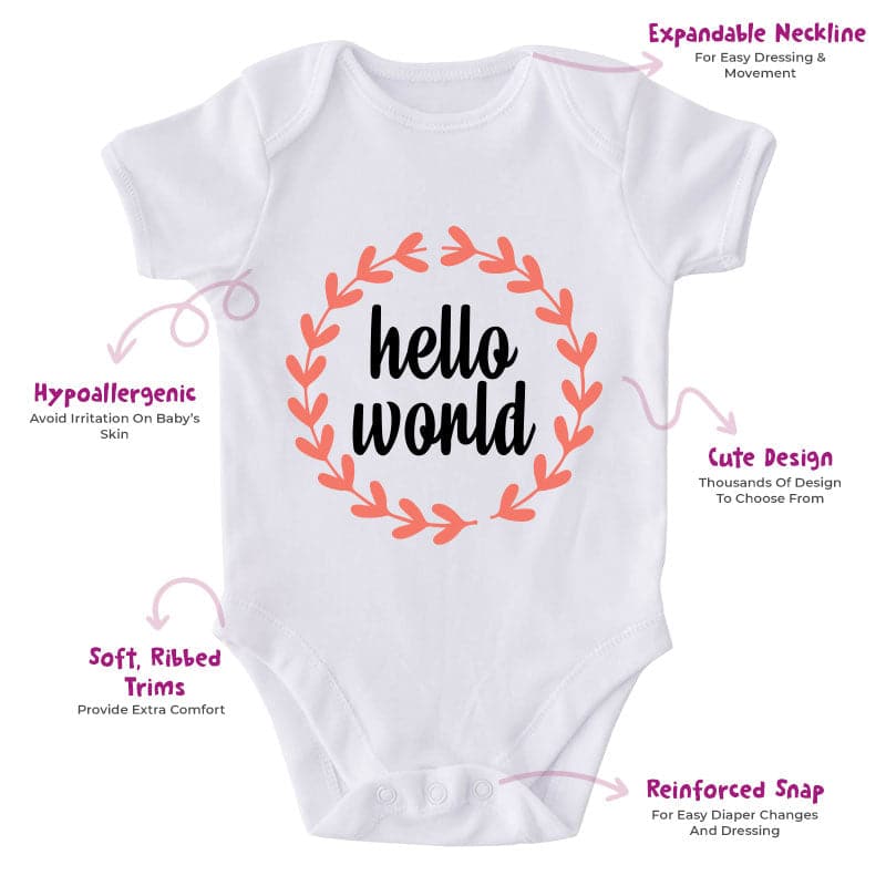 Hello World-Onesie-Best Gift For Babies-Adorable Baby Clothes-Clothes For Baby-Best Gift For Papa-Best Gift For Mama-Cute Onesie