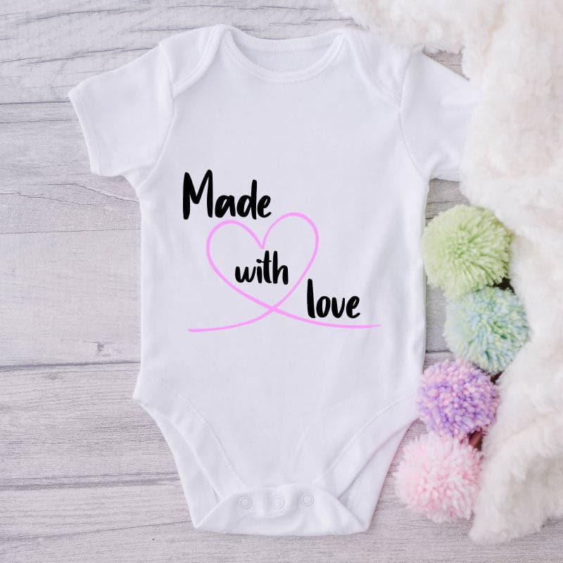 Made With Love-Onesie-Best Gift For Babies-Adorable Baby Clothes-Clothes For Baby-Best Gift For Papa-Best Gift For Mama-Cute Onesie