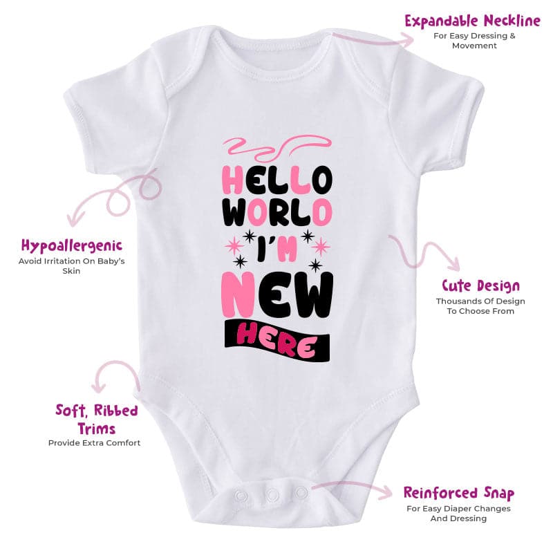 Hello World I'm New Here-Onesie-Best Gift For Babies-Adorable Baby Clothes-Clothes For Baby-Best Gift For Papa-Best Gift For Mama-Cute Onesie