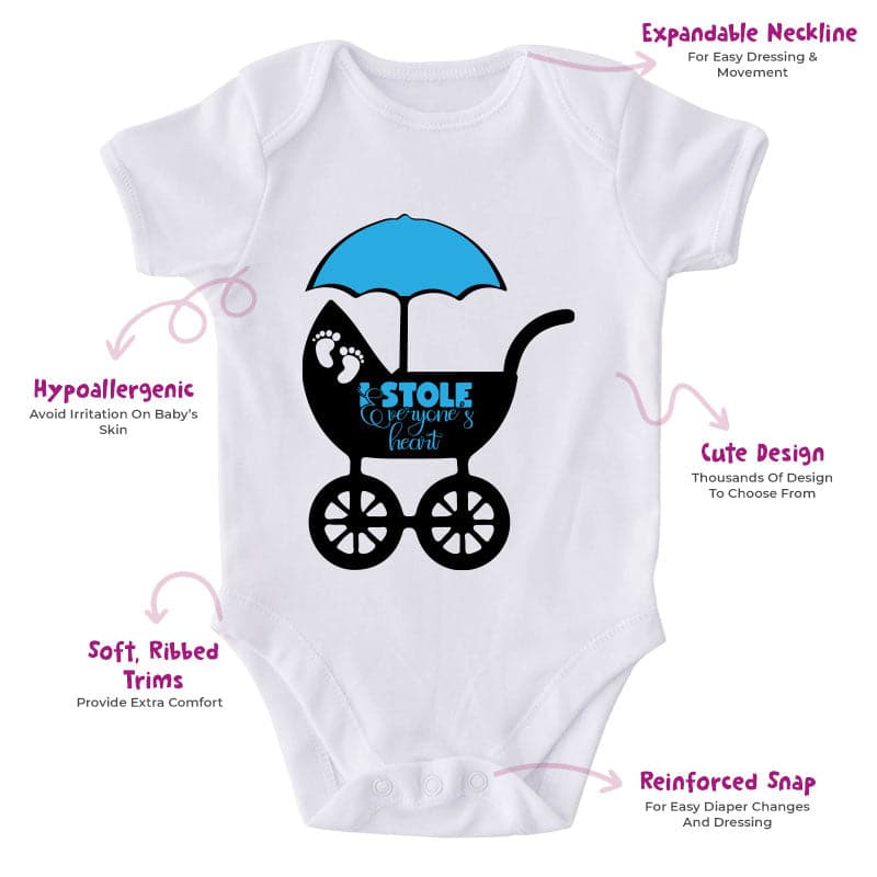 I Stole Everyone's Heart-Onesie-Best Gift For Babies-Adorable Baby Clothes-Clothes For Baby-Best Gift For Papa-Best Gift For Mama-Cute Onesie