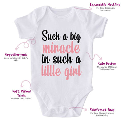 Such A Big Miracle In Such A Little Girl-Onesie-Best Gift For Babies-Adorable Baby Clothes-Clothes For Baby-Best Gift For Papa-Best Gift For Mama-Cute Onesie