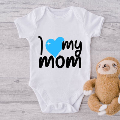 I 💙 My Mom-Onesie-Best Gift For Babies-Adorable Baby Clothes-Clothes For Baby-Best Gift For Papa-Best Gift For Mama-Cute Onesie