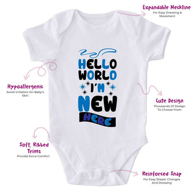 Hello World I'm New Here-Onesie-Best Gift For Babies-Adorable Baby Clothes-Clothes For Baby-Best Gift For Papa-Best Gift For Mama-Cute Onesie