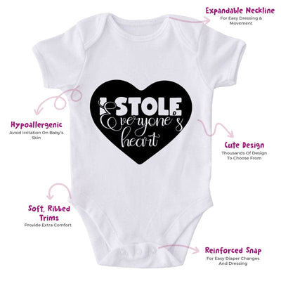 I Stole Everyone's Heart-Onesie-Best Gift For Babies-Adorable Baby Clothes-Clothes For Baby-Best Gift For Papa-Best Gift For Mama-Cute Onesie