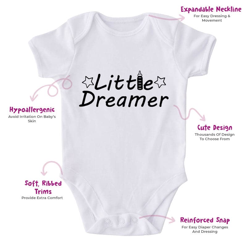 Little Dreamer-Onesie-Best Gift For Babies-Adorable Baby Clothes-Clothes For Baby-Best Gift For Papa-Best Gift For Mama-Cute Onesie