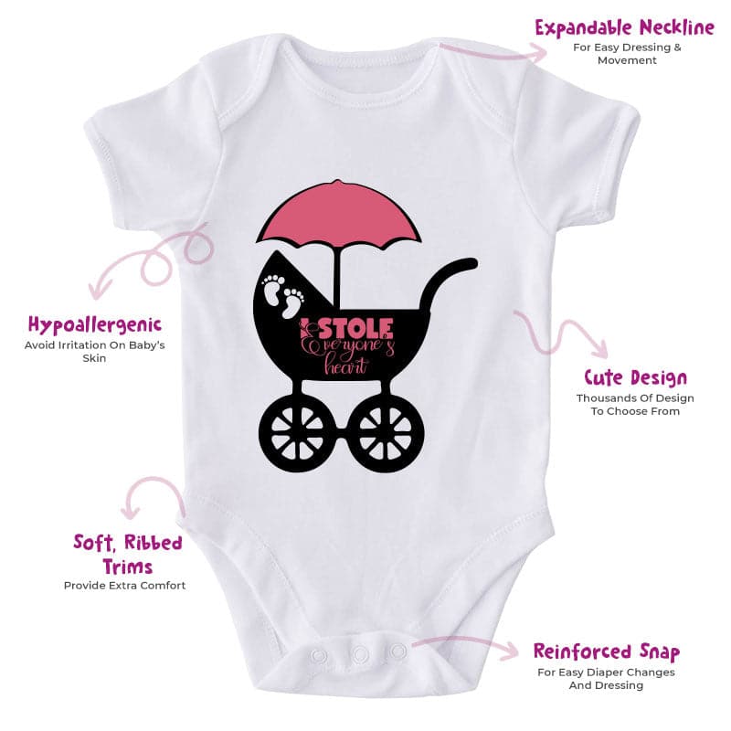 I Stole Everyone's Heart-Onesie-Best Gift For Babies-Adorable Baby Clothes-Clothes For Baby-Best Gift For Papa-Best Gift For Mama-Cute Onesie