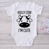 Holly Cow I'm Cute- Funny Onesie-Best Gift For Babies-Adorable Baby Clothes-Clothes For Baby-Best Gift For Papa-Best Gift For Mama-Cute Onesie