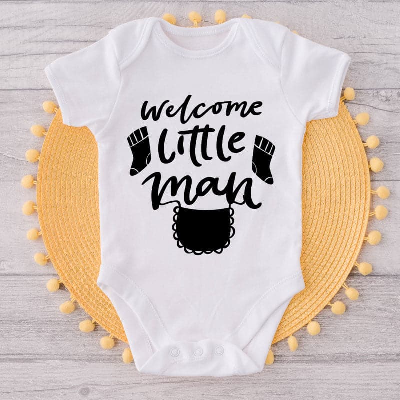 Welcome Little Man-Onesie-Best Gift For Babies-Adorable Baby Clothes-Clothes For Baby Boy-Best Gift For Papa-Best Gift For Mama-Cute Onesie