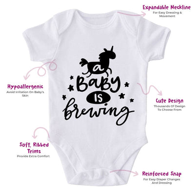 A Baby Is Brewing-Funny Onesie-Best Gift For Babies-Adorable Baby Clothes-Clothes For Baby Boy-Best Gift For Papa-Best Gift For Mama-Cute Onesie