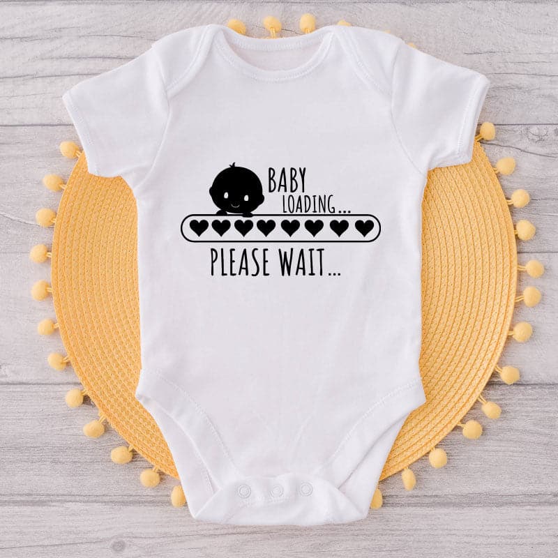 Baby Loading Please Wait-Funny-Onesie-Best Gift For Babies-Adorable Baby Clothes-Clothes For Baby-Best Gift For Papa-Best Gift For Mama-Cute Onesie