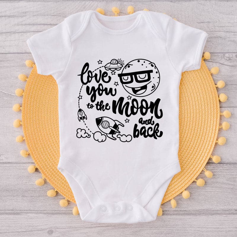 Love You To The Moon And Back-Onesie-Best Gift For Babies-Adorable Baby Clothes-Clothes For Baby-Best Gift For Papa-Best Gift For Mama-Cute Onesie