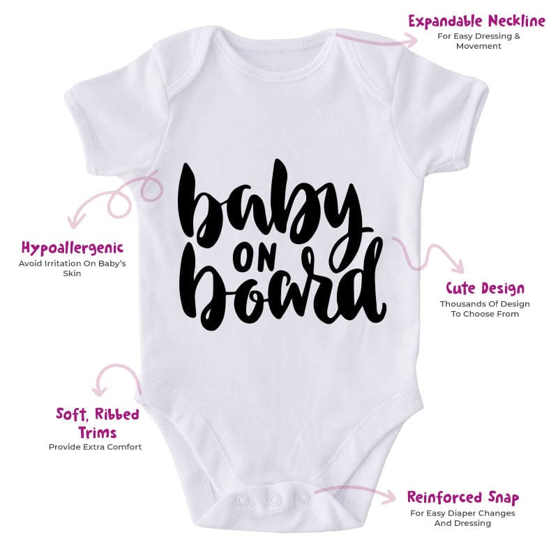 Baby On Board-Funny Onesie-Best Gift For Babies-Adorable Baby Clothes-Clothes For Baby-Best Gift For Papa-Best Gift For Mama-Cute Onesie