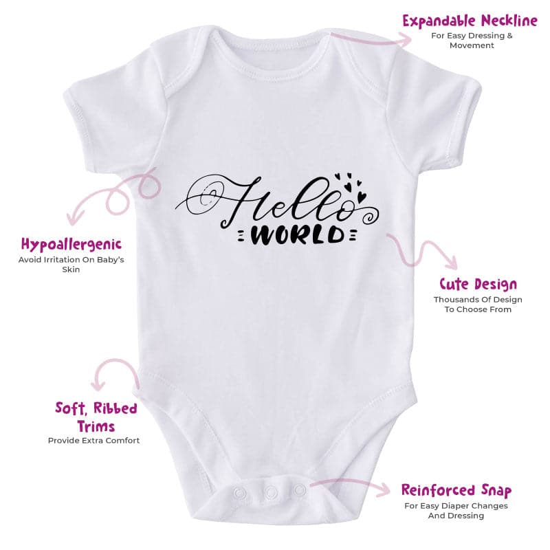 Hello World-Onesie-Best Gift For Babies-Adorable Baby Clothes-Clothes For Baby-Best Gift For Papa-Best Gift For Mama-Cute Onesie