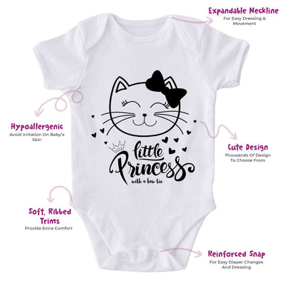 Little Princess With A Bow Tie-Funny Onesie-Best Gift For Babies-Adorable Baby Clothes-Clothes For Baby Girl-Best Gift For Papa-Best Gift For Mama-Cute Onesie