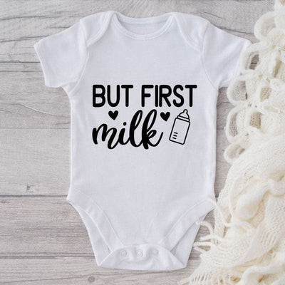 But First Milk-Funny Onesie-Best Gift For Babies-Adorable Baby Clothes-Clothes For Baby-Best Gift For Papa-Best Gift For Mama-Cute Onesie