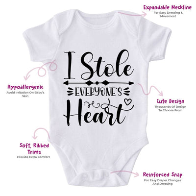 I Stole Everyone's Heart-Onesie-Best Gift For Babies-Adorable Baby Clothes-Clothes For Baby-Best Gift For Papa-Best Gift For Mama-Cute Onesie