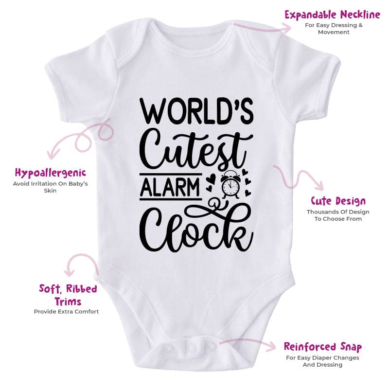 World's Cutest Alarm Clock-Funny Onesie-Best Gift For Babies-Adorable Baby Clothes-Clothes For Baby-Best Gift For Papa-Best Gift For Mama-Cute Onesie