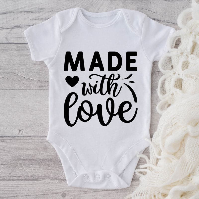 Made With Love-Onesie-Best Gift For Babies-Adorable Baby Clothes-Clothes For Baby-Best Gift For Papa-Best Gift For Mama-Cute Onesie