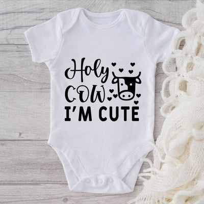 Holy Cow I'm Cute-Funny Onesie-Best Gift For Babies-Adorable Baby Clothes-Clothes For Baby-Best Gift For Papa-Best Gift For Mama-Cute Onesie