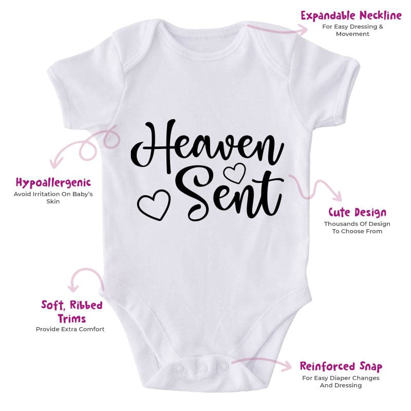 Heaven Sent-Onesie-Best Gift For Babies-Adorable Baby Clothes-Clothes For Baby-Best Gift For Papa-Best Gift For Mama-Cute Onesie