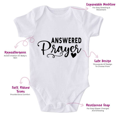 Answered Prayer-Onesie-Best Gift For Babies-Adorable Baby Clothes-Clothes For Baby-Best Gift For Papa-Best Gift For Mama-Cute Onesie