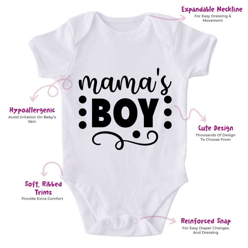 Mamas Boy-Onesie-Best Gift For Babies-Adorable Baby Clothes-Clothes For Baby-Best Gift For Papa-Best Gift For Mama-Cute Onesie