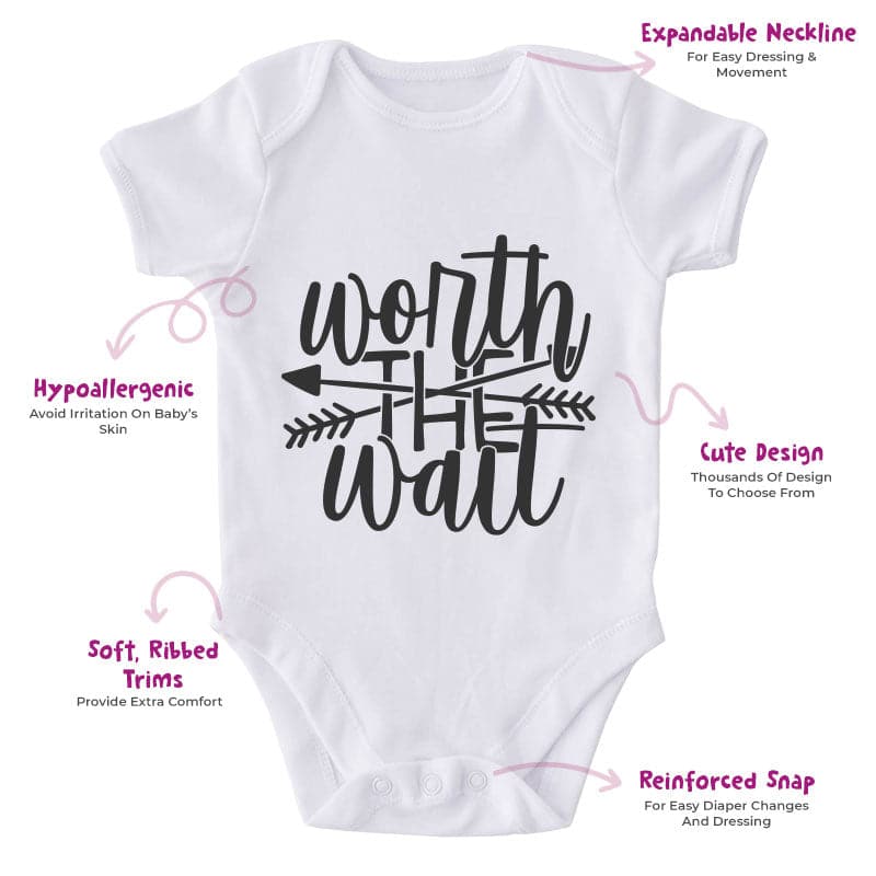 Worth The Wait-Onesie-Best Gift For Babies-Adorable Baby Clothes-Clothes For Baby-Best Gift For Papa-Best Gift For Mama-Cute Onesie