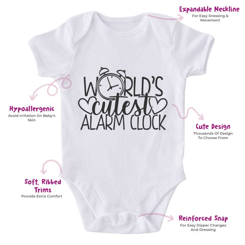 World's Cutest Alarm Clock-Onesie-Best Gift For Babies-Adorable Baby Clothes-Clothes For Baby-Best Gift For Papa-Best Gift For Mama-Cute Onesie