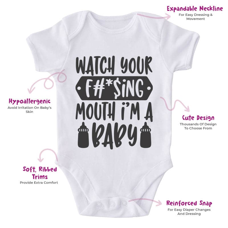 Watch Your Fishing Mouth I'm A Baby-Funny Onesie-Best Gift For Babies-Adorable Baby Clothes-Clothes For Baby-Best Gift For Papa-Best Gift For Mama-Cute Onesie