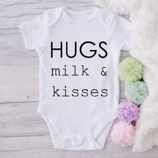 Hugs Milk And Kisses-Onesie-Best Gift For Babies-Adorable Baby Clothes-Clothes For Baby-Best Gift For Papa-Best Gift For Mama-Cute Onesie