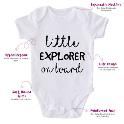 Little Explorer On Board-Onesie-Best Gift For Babies-Adorable Baby Clothes-Clothes For Baby-Best Gift For Papa-Best Gift For Mama-Cute Onesie