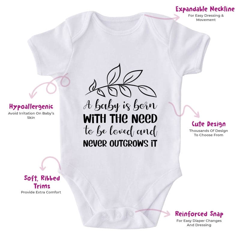 A Baby Is Born With The Need To Be Loved And Never Outgrows  It-Onesie-Best Gift For Babies-Adorable Baby Clothes-Clothes For Baby-Best Gift For Papa-Best Gift For Mama-Cute Onesie