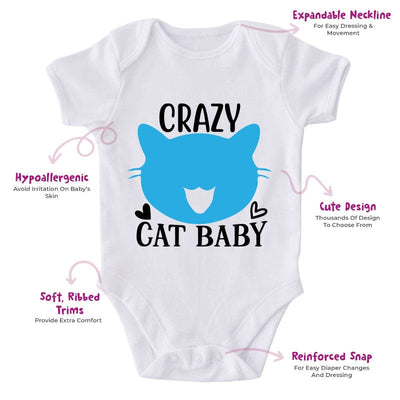Crazy Cat Baby-Funny Onesie-Adorable Baby Clothes-Clothes For Baby-Best Gift For Papa-Best Gift For Mama-Cute Onesie