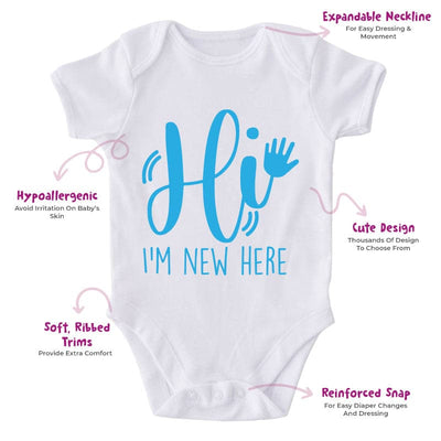 Hi I'm New Here-Onesie-Adorable Baby Clothes-Clothes For Baby-Best Gift For Papa-Best Gift For Mama-Cute Onesie