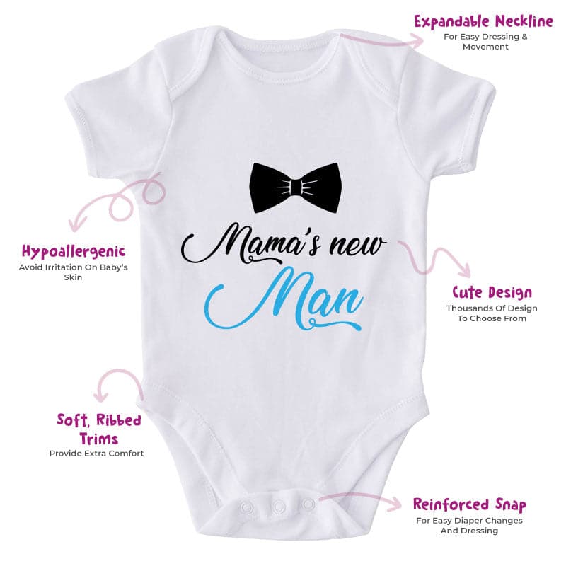 Mama's New Man-Onesie-Adorable Baby Clothes-Clothes For Baby-Best Gift For Papa-Best Gift For Mama-Cute Onesie