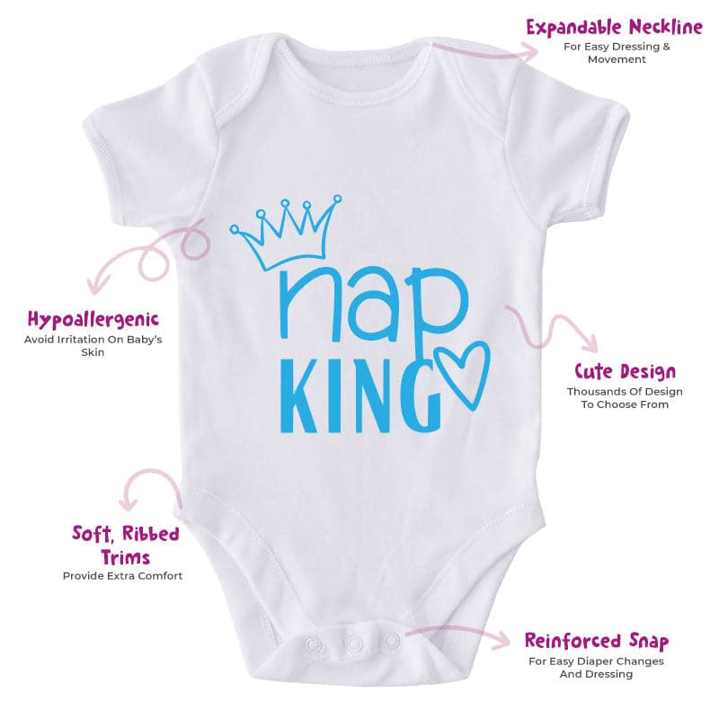 Nap King-Funny Onesie-Adorable Baby Clothes-Clothes For Baby-Best Gift For Papa-Best Gift For Mama-Cute Onesie