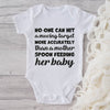 No One Can Hit A Moving Target More Accurately Than  A Mother Spoon Feeding Her Baby-Onesie-Adorable Baby Clothes-Clothes For Baby-Best Gift For Papa-Best Gift For Mama-Cute Onesie