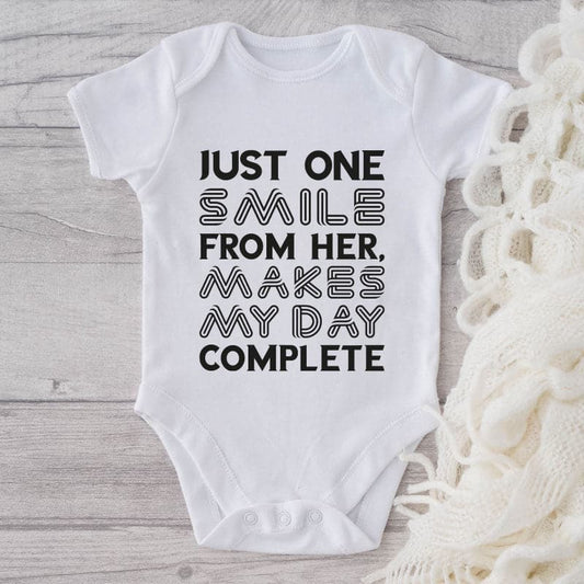 Just One Smile From Her, Makes My Day Complete-Onesie-Adorable Baby Clothes-Clothes For Baby-Best Gift For Papa-Best Gift For Mama-Cute Onesi